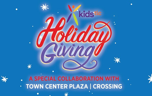 Kids TLC Holiday Giving logo: a special collaboration with Town Center Plaza
